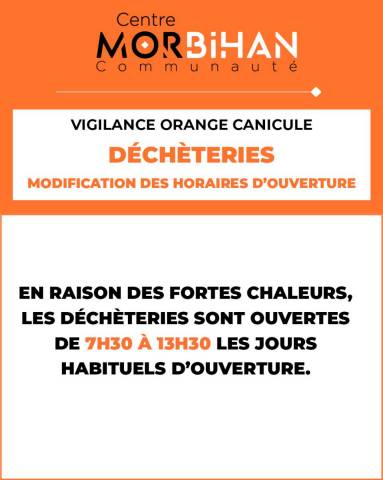 Horaires des d�ch�teries - vigilance orange